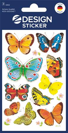 Matrica, papír, 3 ív, 76x120 mm, AVERY ZWECKFORM, "Z-Design No.4462", lepkék